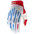 Merlin Cycles 100% Ridefit MTB Gloves - Red / White / Blue / Small | FREE delivery over £60 & Easy Returns