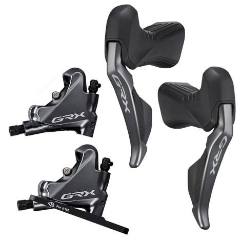 Shimano GRX 815 Di2 Disc Brake STI's & RX810 Flat Mount Calipers - 2x11 Speed